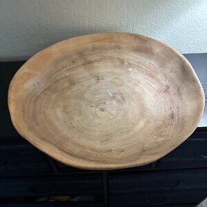 Large irregular Crate and Barrel wood bowl